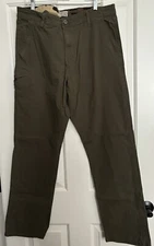 Weatherproof Vintage Men’s Stretch Canvas Relaxed Fit Pant Army Green 36 x 34