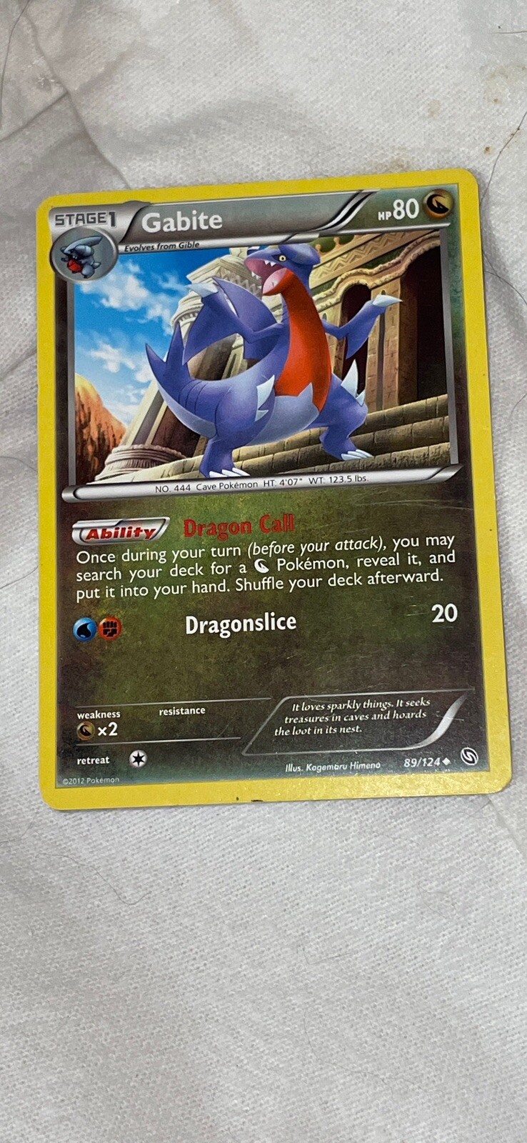 Pokemon 2012 Lightly Played Gabite Dragons Exalted REVERSE 89/124 Card