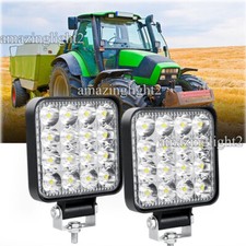 2PCS Square 4" LED WORK LIGHT Spot Flood Fit John Deere 4650 4630 4230 4040 2520