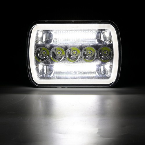 For Saab 900 1981-1986 DOT 7x6" Chrome LED Headlight Hi/Lo DRL Turn Signal Lamp - 第 10/12 張圖片