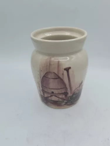 Handmade Vintage Yesteryears Pottery Marshall Texas Jar  Painted Art