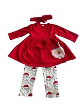 NEW Boutique Christmas Tunic Dress  Leggings Girls Outfit Set