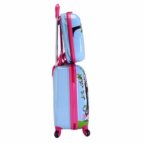 2 PCS 12" 16" Kids Luggage Set Suitcase Backpack School Travel Trolley ABS New - 第 3/8 張圖片