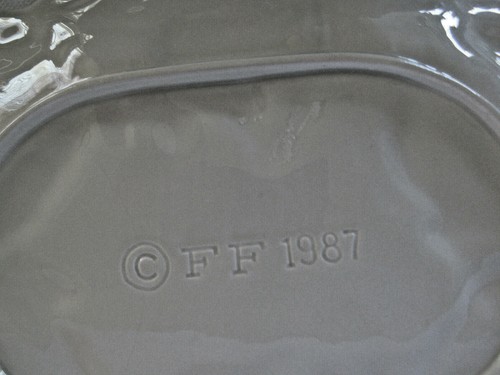 Fitz & Floyd Pink Green Hibiscus 12" x 8" Oval Platter 1987 JU - Picture 5 of 7