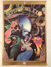 Super Bowl XXIV 1989 Poster Gold Ink NFL Football