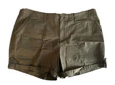 Sanctuary Clothing Green Olive Cuffed Hem Utility Style Shorts Women 2X