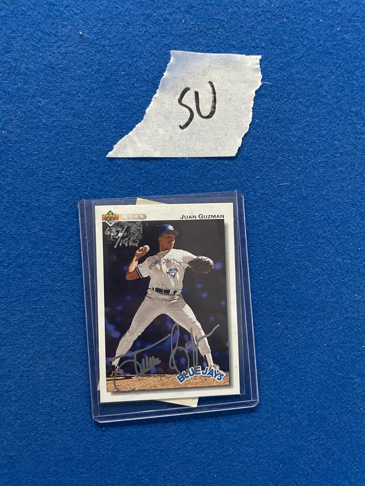1991 UPPER DECK JUAN GUZMAN AUTO 637/1992