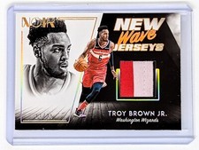 2018-19 Panini Noir New Wave Jerseys Prime #NW-TBJ Troy Brown Jr. /25 Wizards