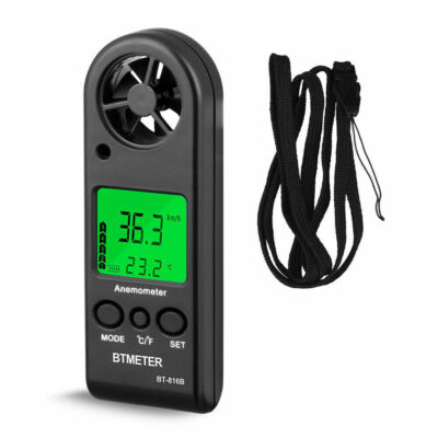 LCD Wind Speed Gauge Air Velocity Meter Digital Anemometer Vane NTC Thermometer