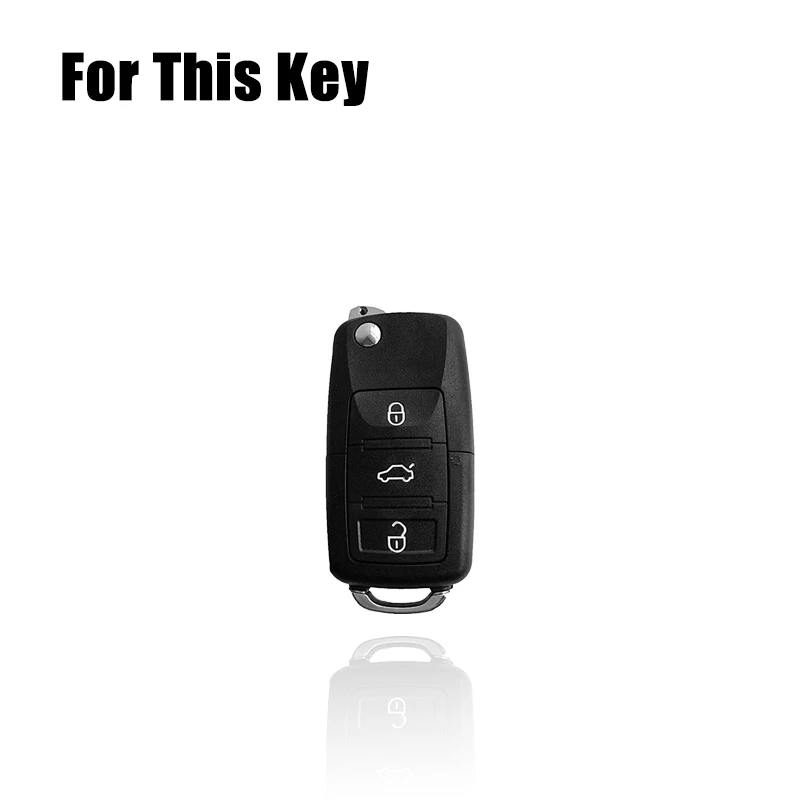Zinc Alloy TPU Car Key Fob Case Cover For VW Golf Passat CC Jetta Tiguan Beetle - Imagem 2 de 4