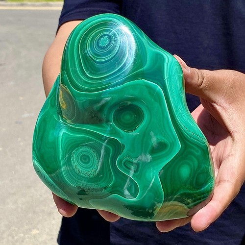 5.85LB Natural glossy Malachite transparent cluster rough mineral sample - 第 9/13 張圖片