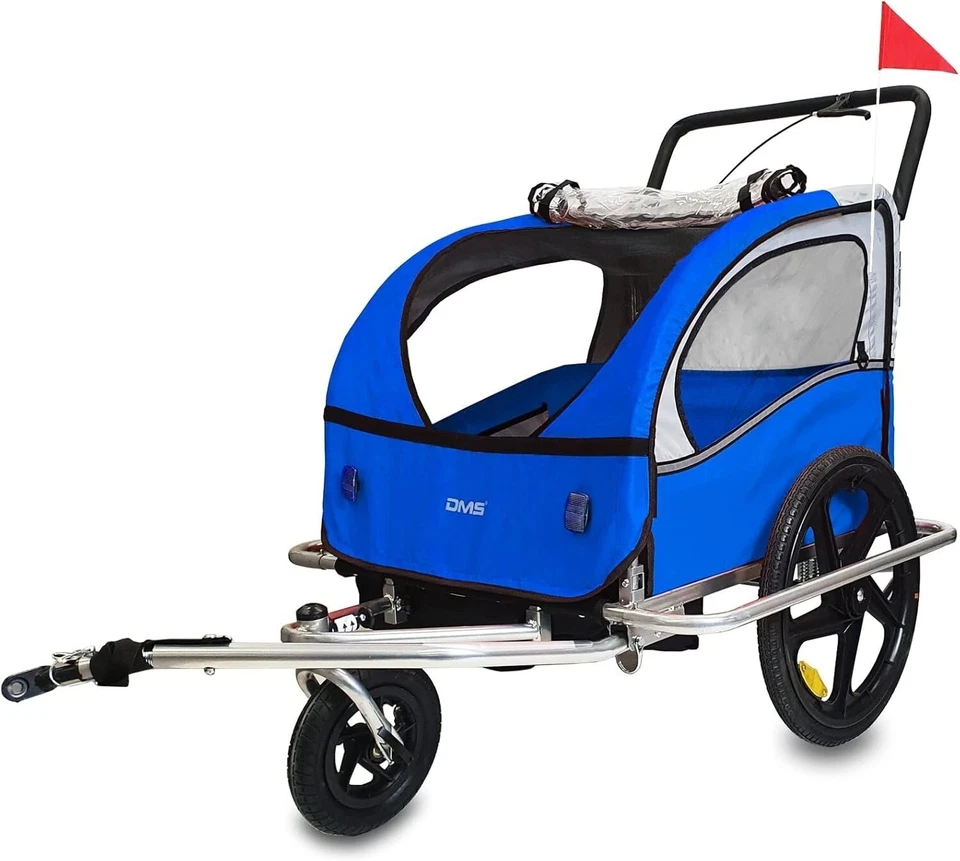 Fahrradanhänger 2 in 1 Kinderanhänger Fahrrad Anhänger Jogger Radanhänger DMS