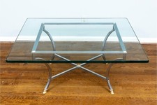 Chrome And Glass Square Cocktail Table 