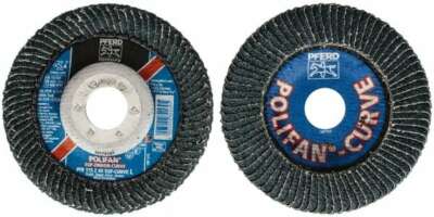 PFERD 67339 4-1/2'' 40 Grit 7/8'' Center Hole Type 27 Zirconia Alumina Flap Disc