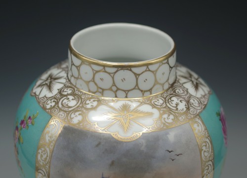 HELENA WOLFSOHN DRESDEN MEISSEN BLANK URN VASE 14" HUNT SCENE ANTIQUE C.1880 - Picture 7 of 11