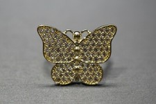 10K Solid Yellow Gold Beautiful Butterfly CZ Ring. Size 7