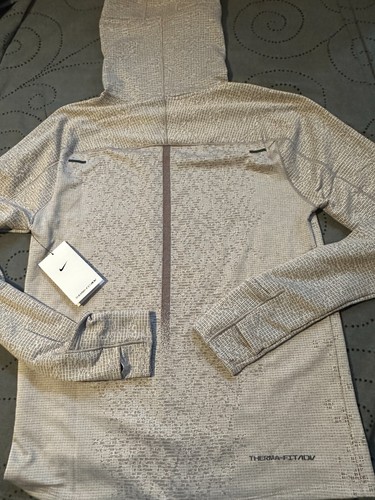 NIKE RUNNING DIVICION THERMA FIT ADV PINNACLE TOP GRAYRED HOODIE SIZE L MEN $140 - Picture 3 of 6