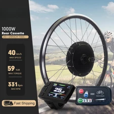 48V 1000W Mountain Electric Bicycle Brushless Gearless Rear Cassette Hub Motor