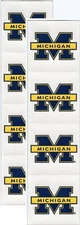 University of Michigan WOLVERINES 8/pk NCAA Logo Scrapbook Stickers