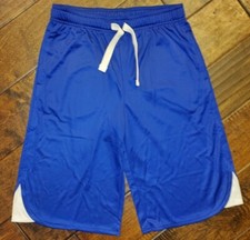Lands' End UNF Boys' Below The Knee Active Performance Mesh Shorts-Blue- M10/12