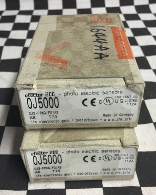 Lot Of 2, Efector 200, Photo Electric Sensor, OJ5000, OJB-FBKG/K0/AS, #1644AA