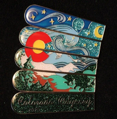 2020 Colorado Odyssey of the Mind Snowboards OM Trading Pin Set