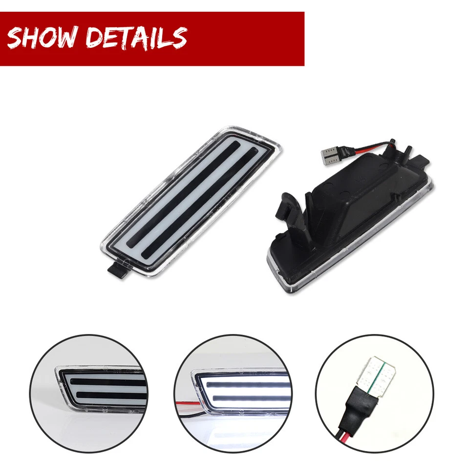 Luces de señalización laterales LED blancas transparentes para parachoques delantero para VW MK5 Golf/GTI Jetta Foto 3 de 4