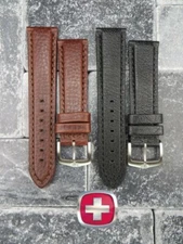 21mm VICTORINOX SWISS ARMY CAVALRY Buffalo Leather Strap Watch BAND Brown Black