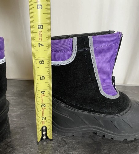 Itasca Kids Winter Snow Buster Boots Toddler 13 Purple Black Leather Shoes Water - Picture 12 of 12