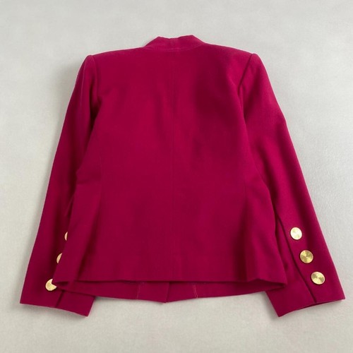 w2272 Yves Saint Laurent Suit Set-Up – Collarless, Gold Buttons, 100% Wool, Pink - Picture 3 of 8