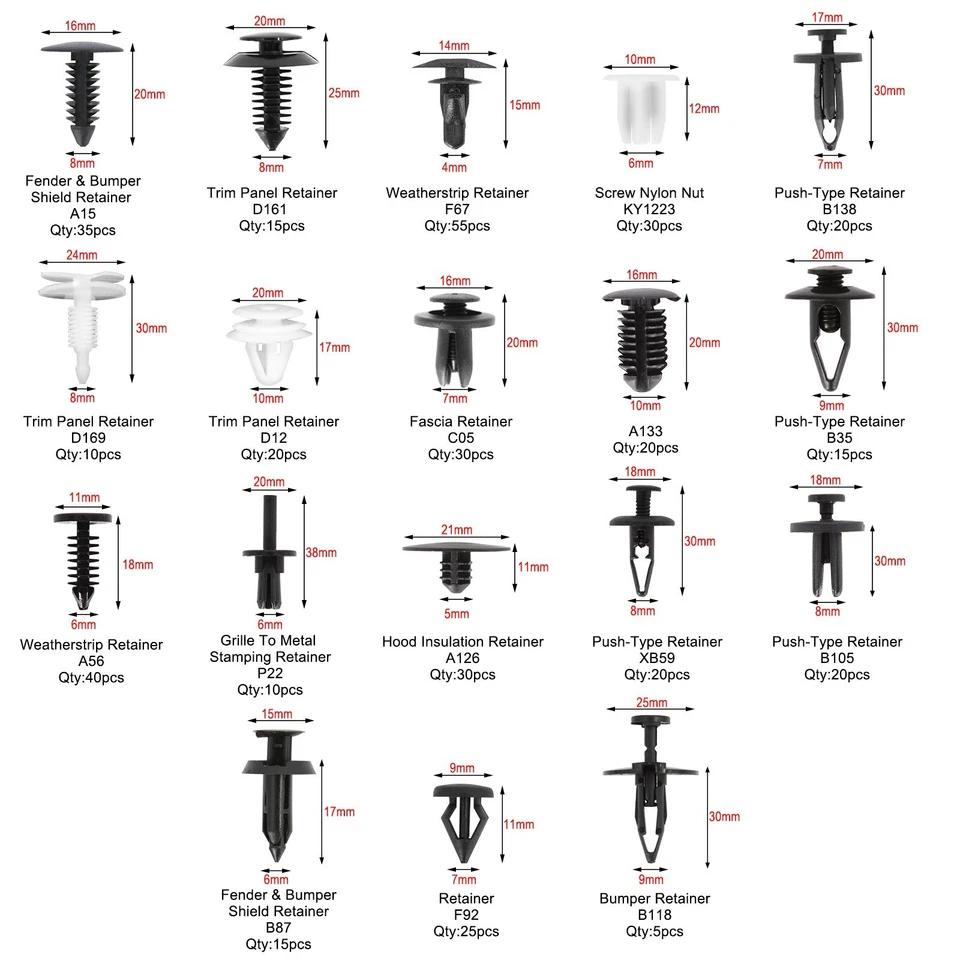 415x for Ford Focus Door Card & Interior Trim Panel Body Retainer Clips Push Pin Foto 2 de 4