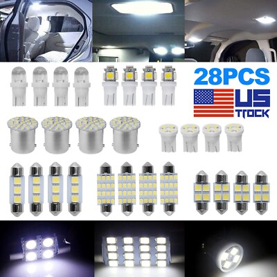 For Dodge 28PCS Car Interior Combo LED Map Dome Trunk License Plate Light Bulbs