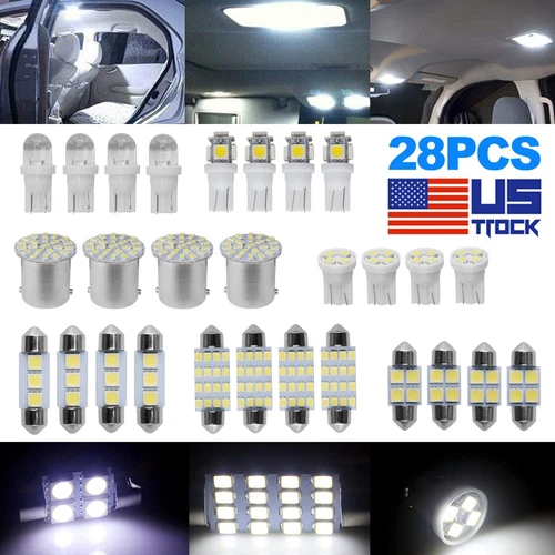 For Dodge 28PCS Car Interior Combo LED Map Dome Trunk License Plate Light Bulbs