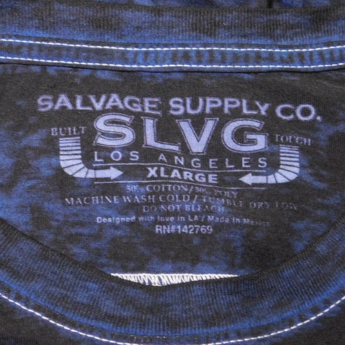 Y2K SLVG Salvage Supply Co. Los Angeles Biker Thin Distressed T Shirt Men's 2XL - Picture 4 of 4