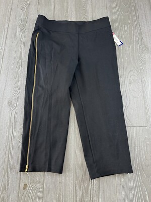 Nygard Slims Womens Black Pull On Pants Side Zippers NWT Size