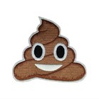 Happy Poo Emoji Iron on Patch Smiley Funny Poop Emoticon 7.3×6.5×0.1cm(2.3g)