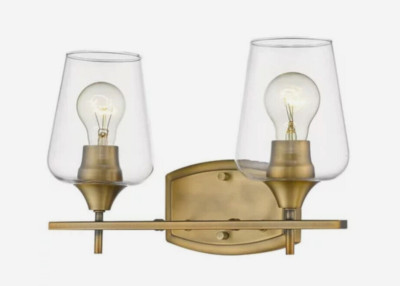 Z-Lite 473-2V-OBR Brass Joliet 2-Light 15'' Wide Bathroom Vanity Light