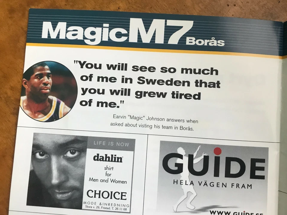 NEVER SEEN in the US ! Oct 1999 MAGIC JOHNSON Sweden DEBUT MATCH triple-double ! - Image 4 of 4