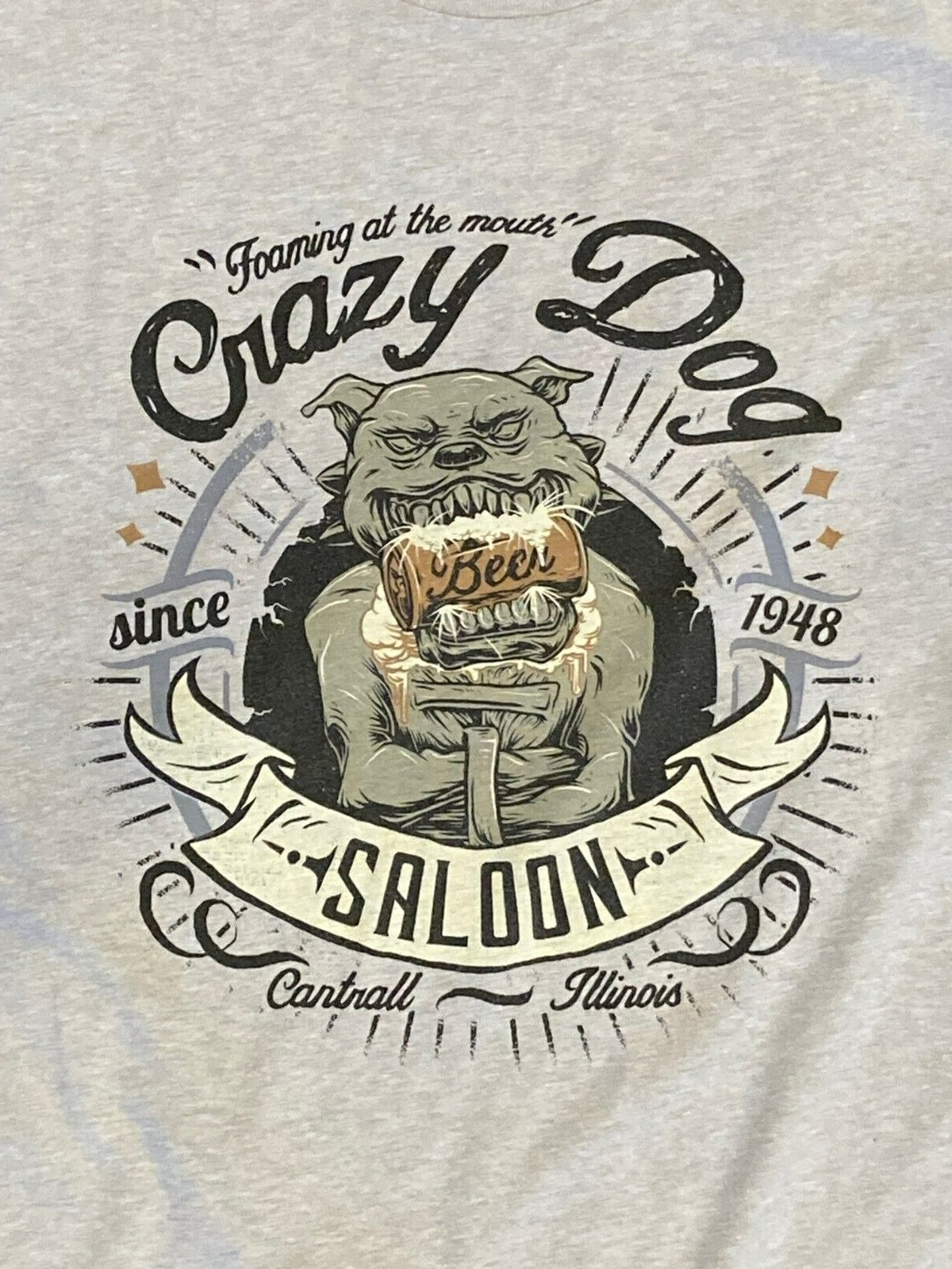 T Shirt Crazy Dog Saloon Cantrall Il. XL Dive Bar Shirt Club