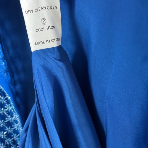After Six by Ronald Joyce Damen Kleid Lang Blau Gr. 12 Pailletten Ärmellos - Bild 11 von 12