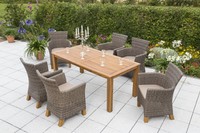 Merxx 13-Teilig Toskana Set 6 Sessel Inkl. Kissen 1 Tisch Natur Aluminium Garten