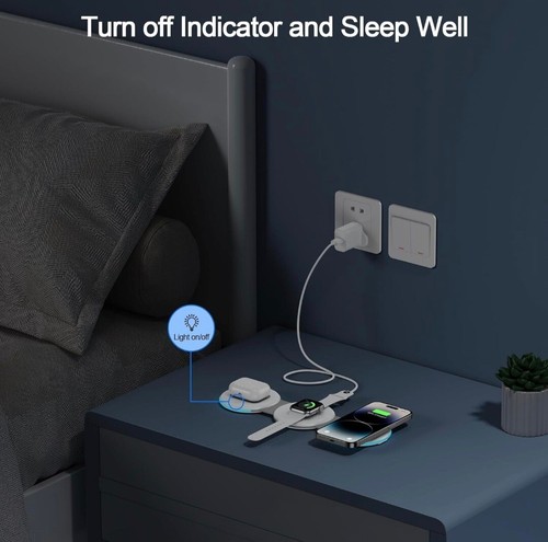 Wireless Charger 3 in 1 Magnetic Foldable Charger Stand Wireless Charging Pad UK - 第 6/12 張圖片