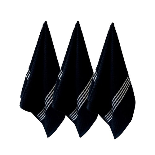 Cotton Kitchen Dish Towel Set of 5, 100% Cotton Dish Towels for Kitchen, Blac... - Picture 2 of 7
