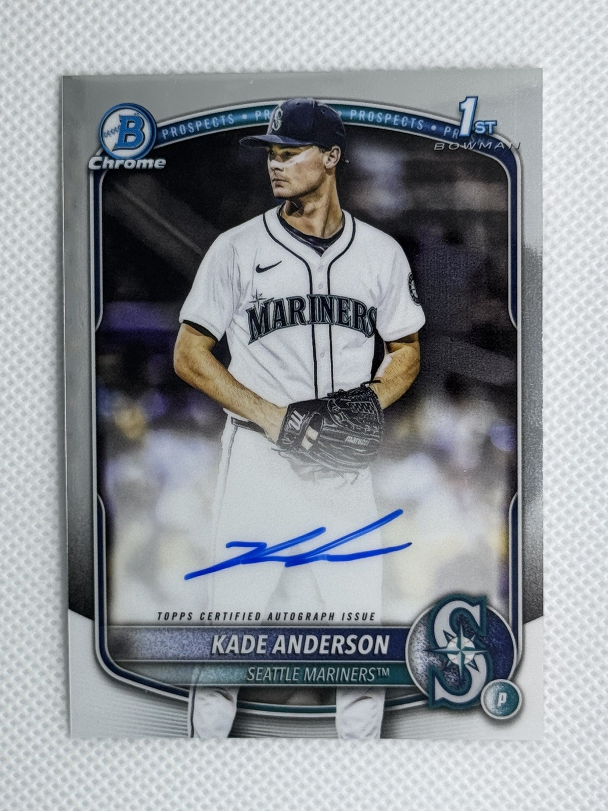 Kade Anderson #CPA-KA Baseball Cards 2025 Bowman Draft Chrome Prospect Autograph trading card — raw and PSA graded price guide