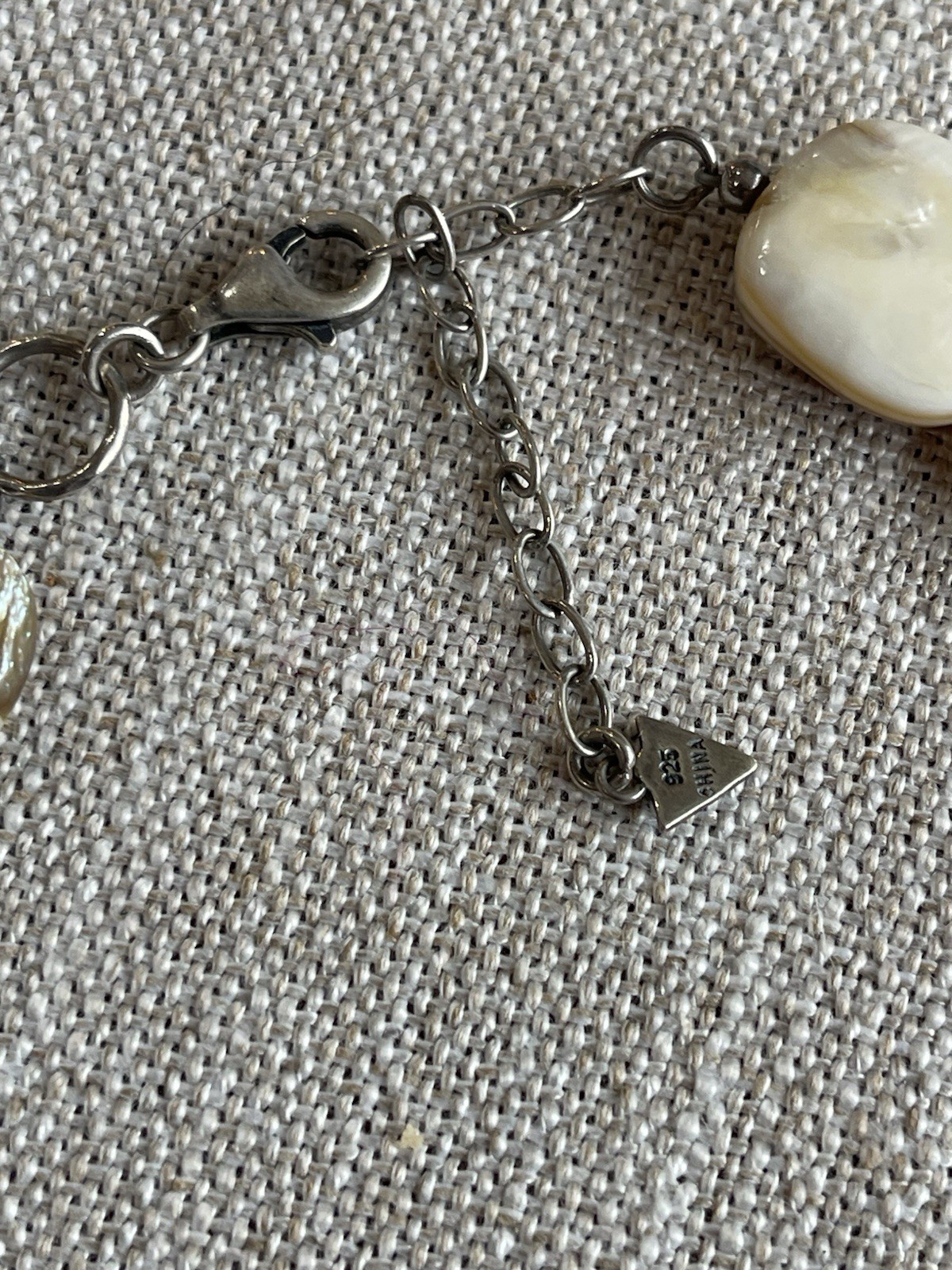 Retired Silpada MOP Mother of Pearl 925 Sterling Silver Necklace 18-20" N1825