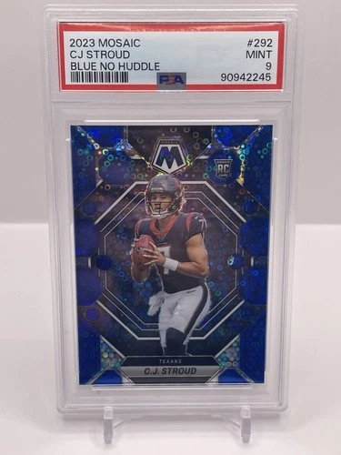 2023 Panini Mosaic CJ C.J. STROUD #292 No Huddle Blue /75 RC Rookie PSA 9