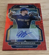 JACK BRANNIGAN 2022 Panini Prizm Draft Picks Red Donut Circles Auto RC /99 MS162
