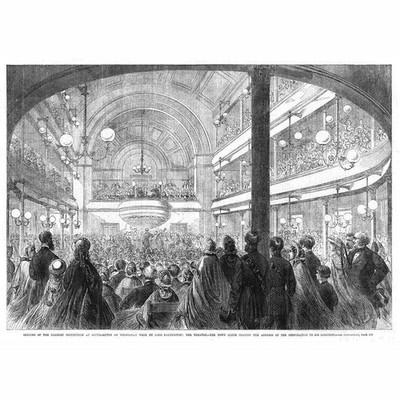 SOUTHAMPTON Adresse bei der Eröffnung der Hartley Institution - antiker Druck 1862