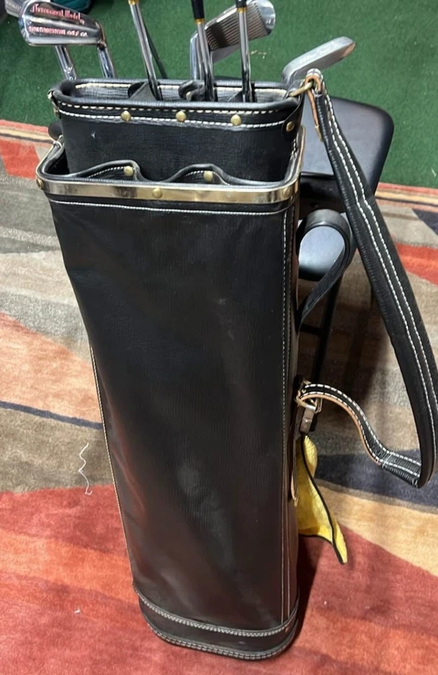Vintage Northwestern Golf Clubs w/ Black Leeds Golf Bag - Image 4 of 4