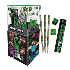 Schreibtisch Organizer Minecraft Schulset 5-teilig Stifte Lineal Kids Euroswan